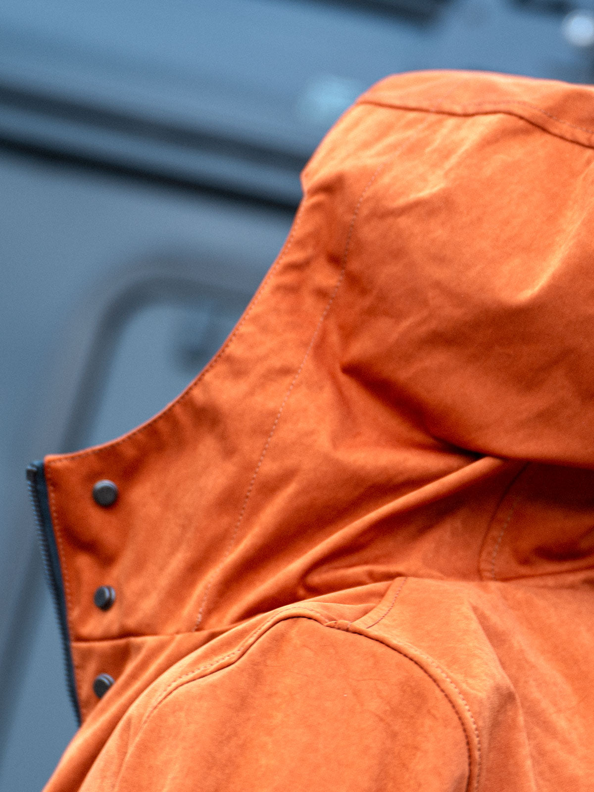 Close-up of CADUFF Japanese Double-Knit 2-in-1 Winter Parka — Ginger, showing high-density double-knit texture and premium finish.